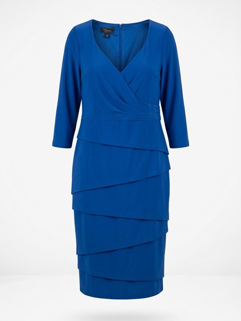 Dress Barn Cobalt Wrap Tiered Sheath Dress